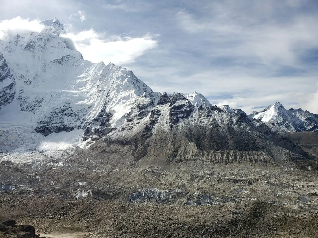 Snow-covered Himalayan peaks in Nepal